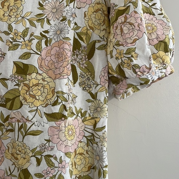 Who what wear floral linen dress long large - Picture 4 of 11